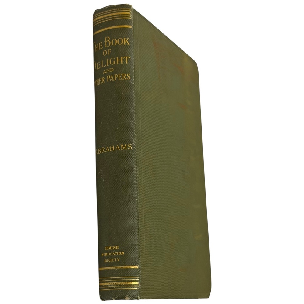 Antique Book of Delight Other Papers Israel Abrahams Jewish Publication 1912